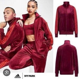 IVY PARK x adidas Velour Track Top - Cherry Wood size S Unisex
